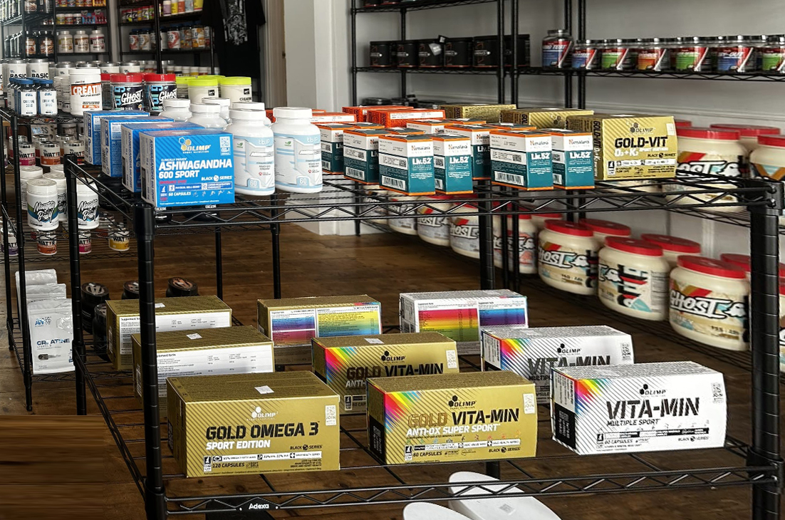 Pemium supplements displayed at Canterbury supplement store